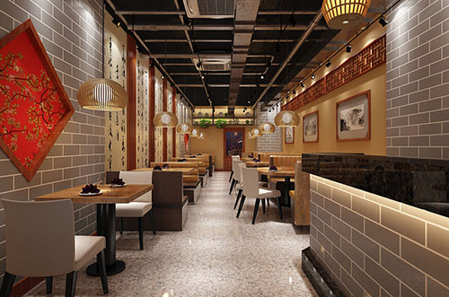 靖州传统中式餐厅餐馆装修设计效果图