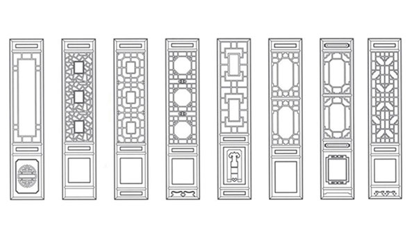 靖州喜迎门中式花格CAD设计图样式大全
